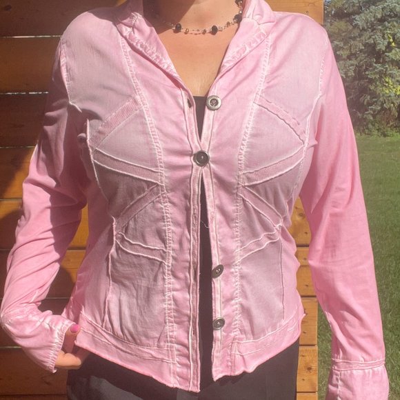 Fun Crisca Pink Button-Up Blouse - Picture 7 of 8